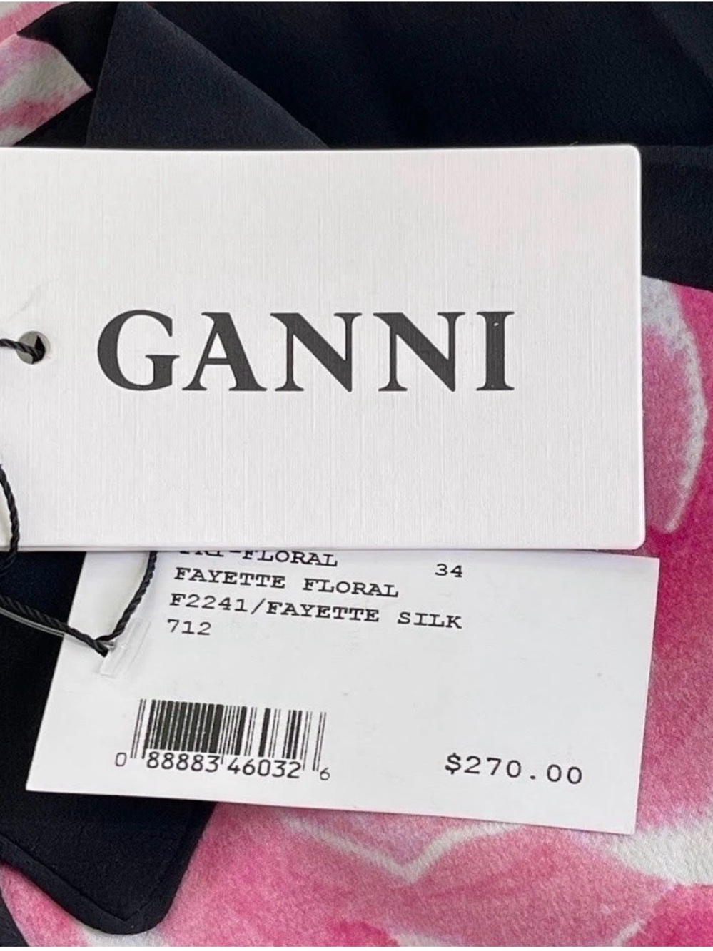 GANNI Fayette Silk Rose Print Blouse-NWT-Size 34-S/XS - Picture 7 of 7